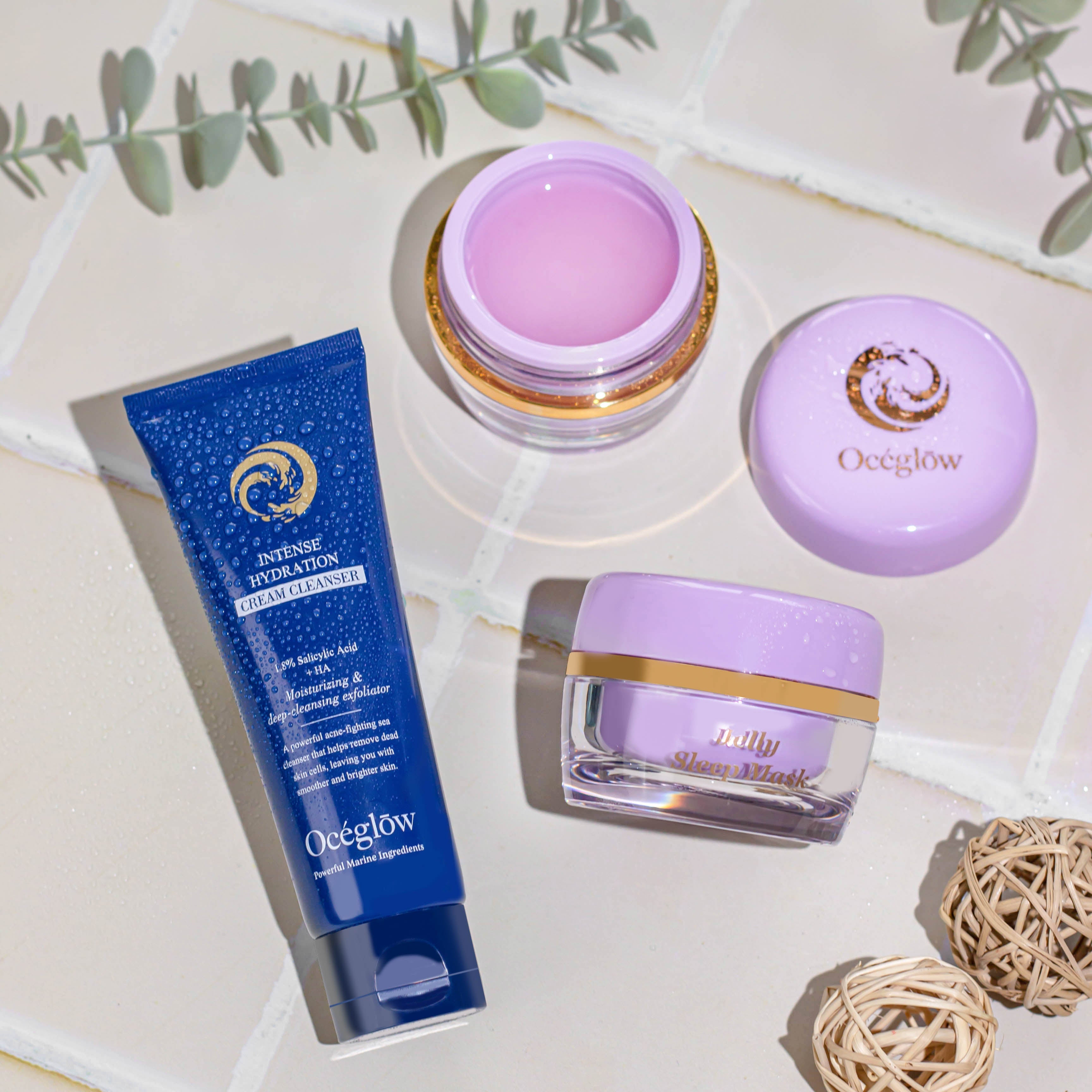 South Korean HydraGlow Luxe Facial Set – Cleanser & Sleeping Mask | Pore-Tightening & Hydrating Ritual | All Skin Type