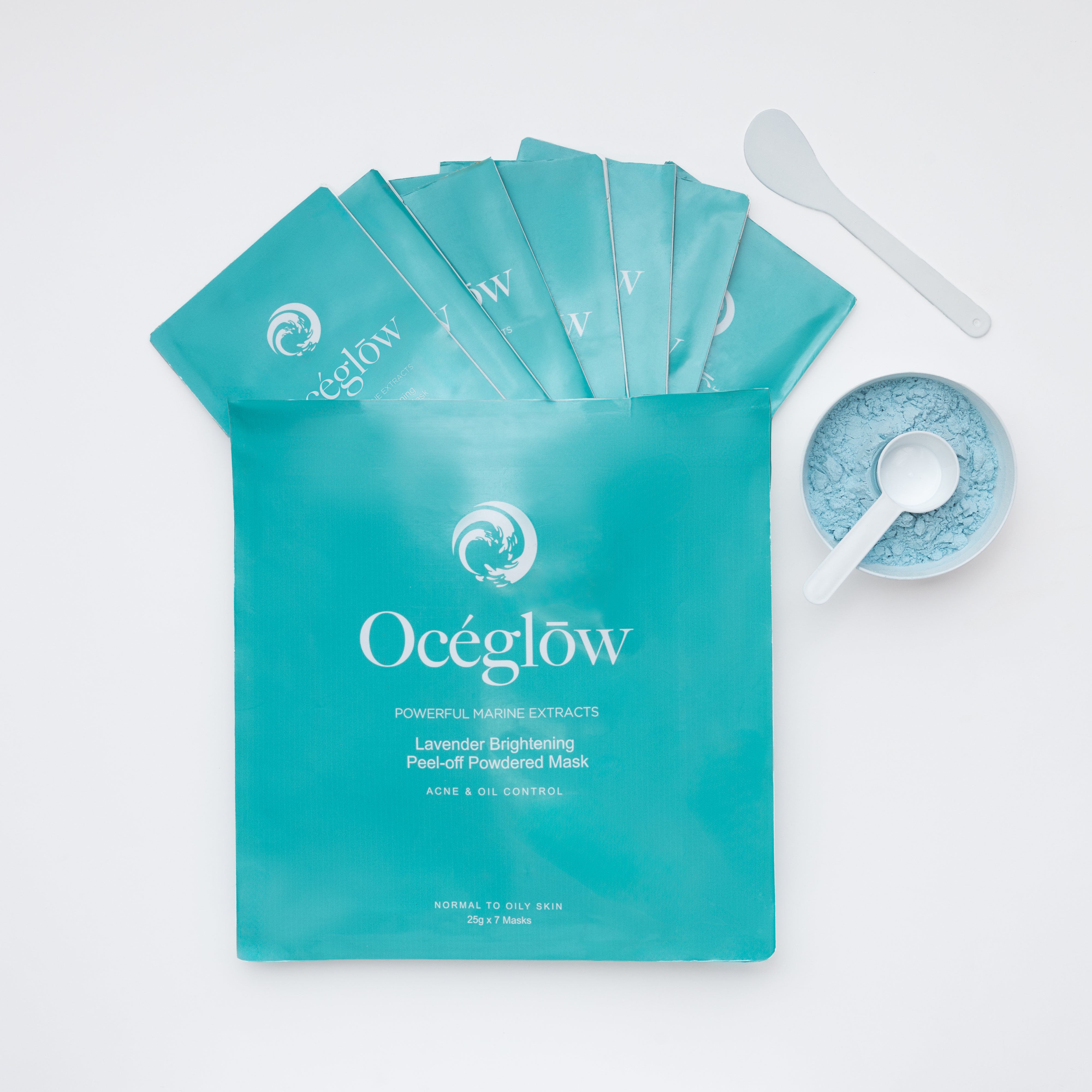 Oceglow Lavender Brightening Peel-Off Mask – 7 Sachets | Fights Acne, Controls Oil, Deep Cleanses