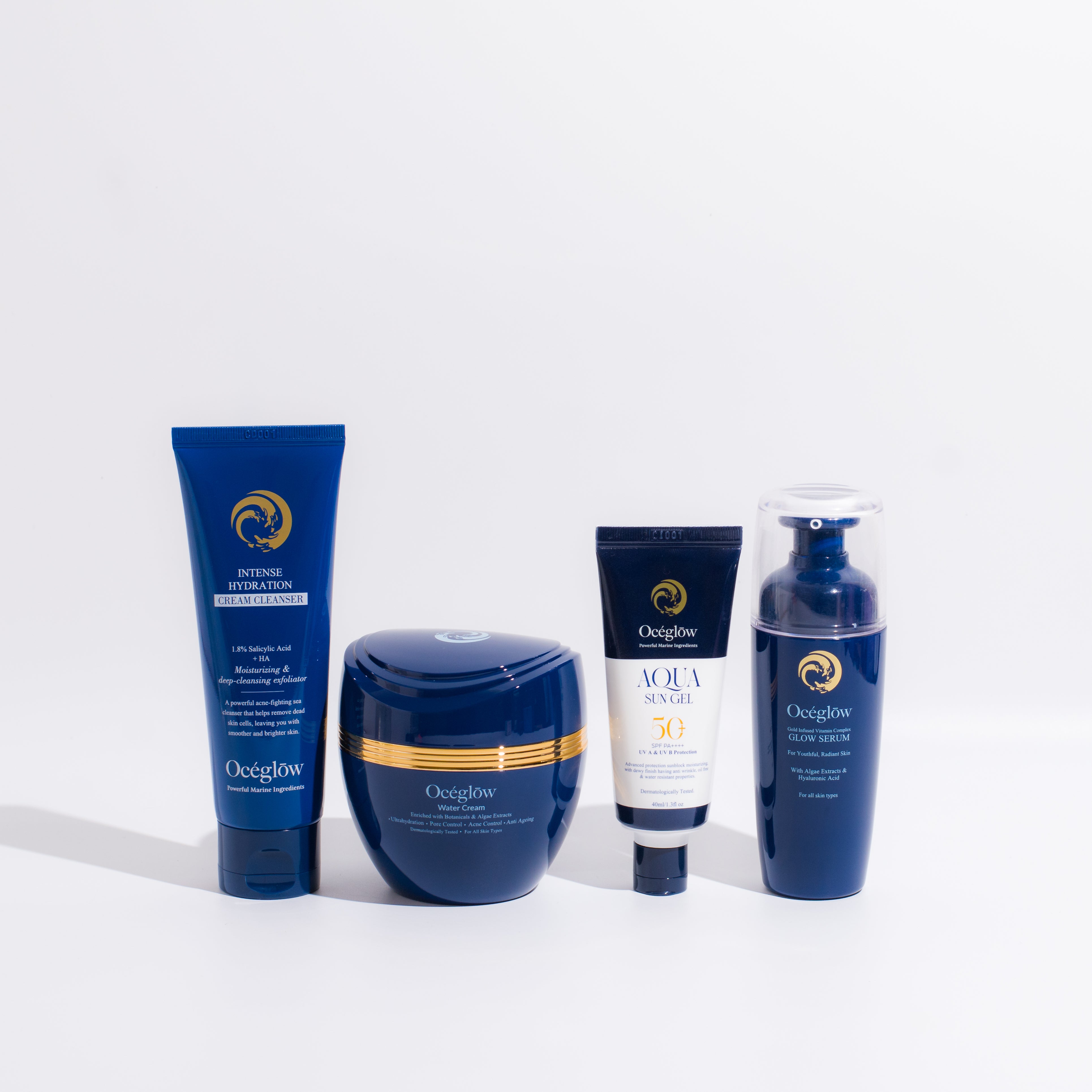 (Intense Hydration Cream Cleanser+ Glow serum + Water Cream + Aqua Sun Gel SPF50++++)