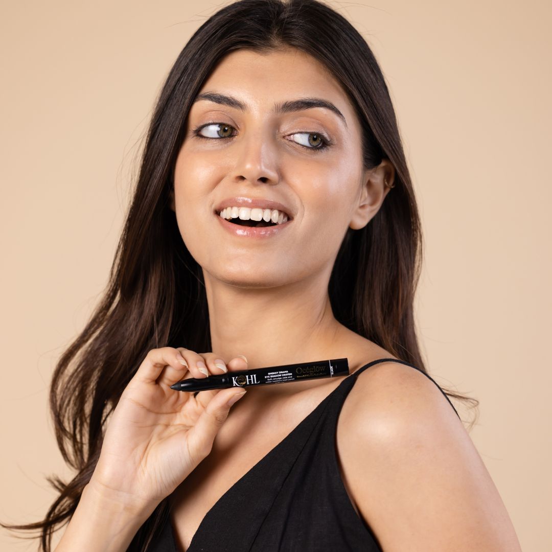 Oceglow Intense Black Kajal Pencil – 24H Long Stay, With Sharpener & Natural Oils