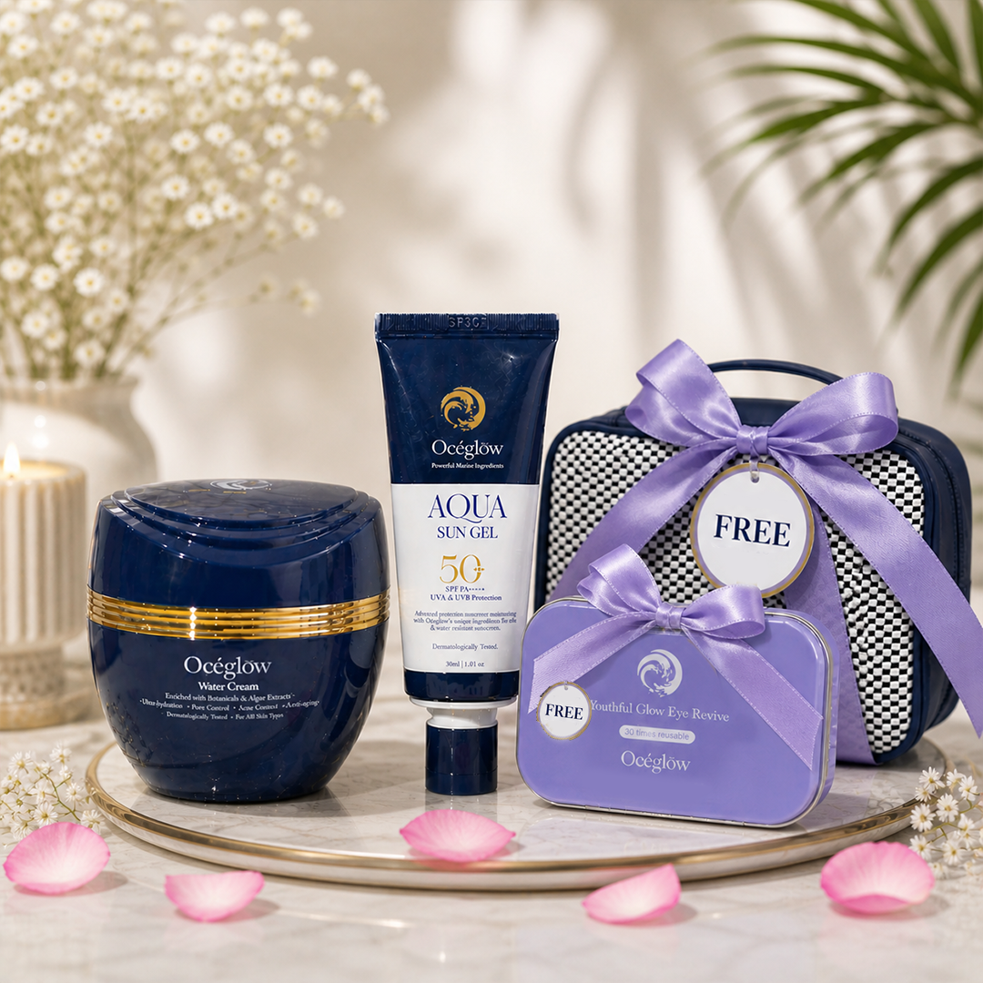 HydraGlow(Water Cream + Aqua Sun Gel)( Get Free eye Patch + Bag