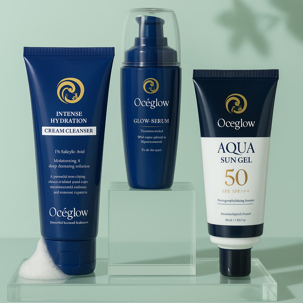 Minimal Summer Routine=(Intense Hydration Cream Cleanser+ Glow Serum+ Aqua Sun Gel SPF50+++)
