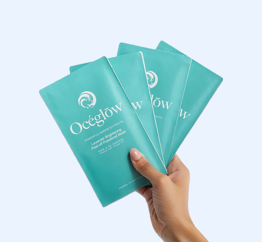 Oceglow Lavender Brightening Peel-Off Mask – 7 Sachets | Fights Acne, Controls Oil, Deep Cleanses
