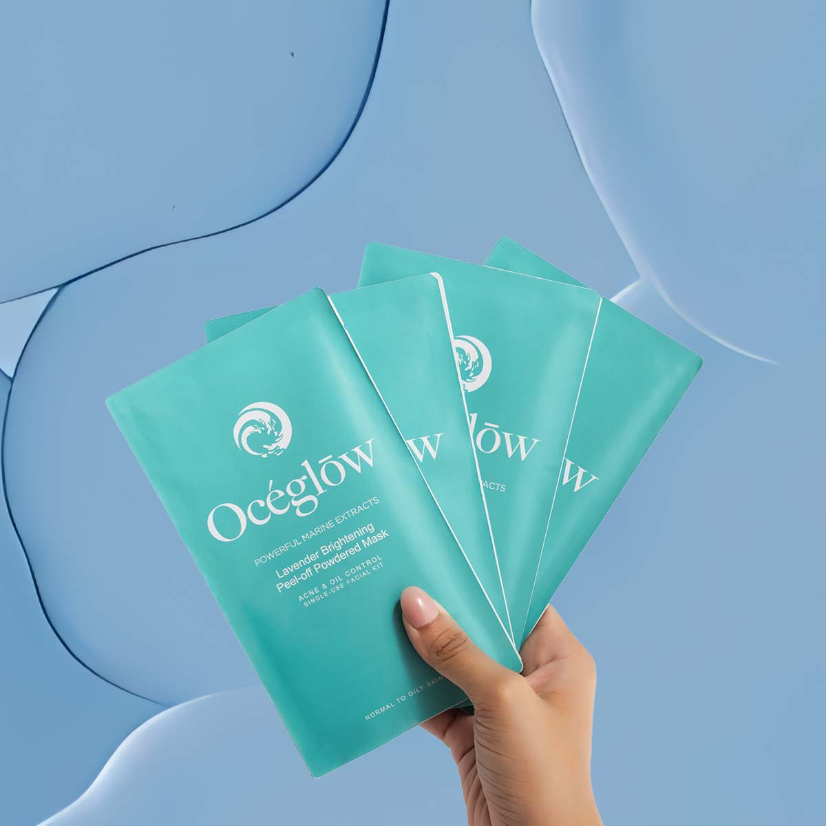 Oceglow Lavender Brightening Peel-Off Mask – 7 Sachets | Fights Acne, Controls Oil, Deep Cleanses