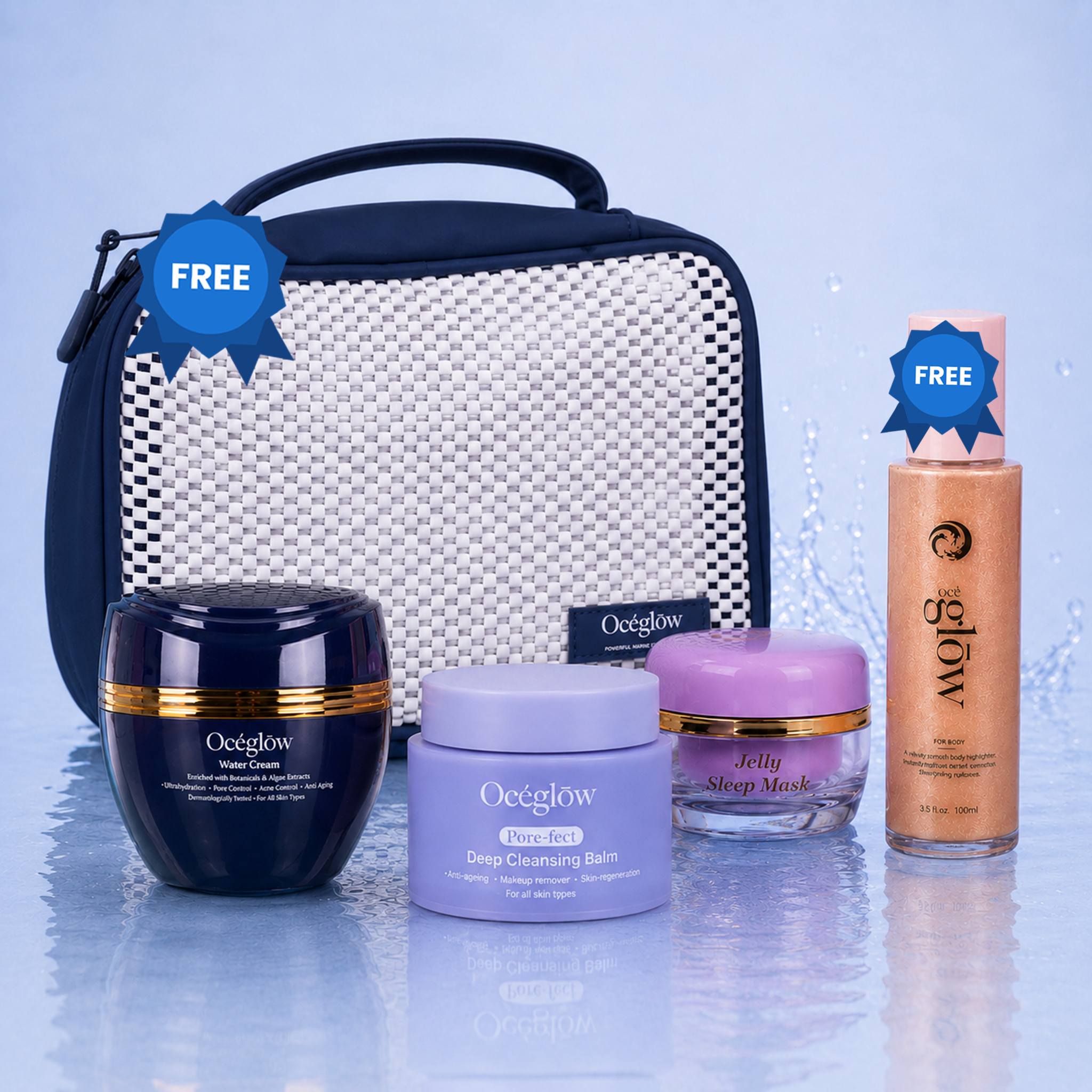 Océglow Forever Bride Glow(Cleansing Balm + Water Cream + Jelly Mask) (Free Body Highlighter + Free Bag)