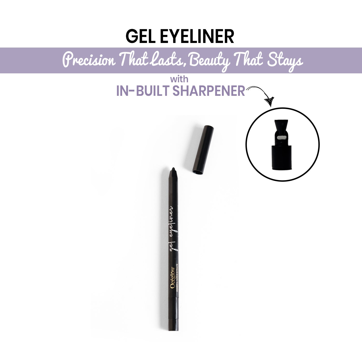 Oceglow South Korean Gel Eyeliner – Intense | 36Hr Long-Lasting, Waterproof, Smudge-Proof