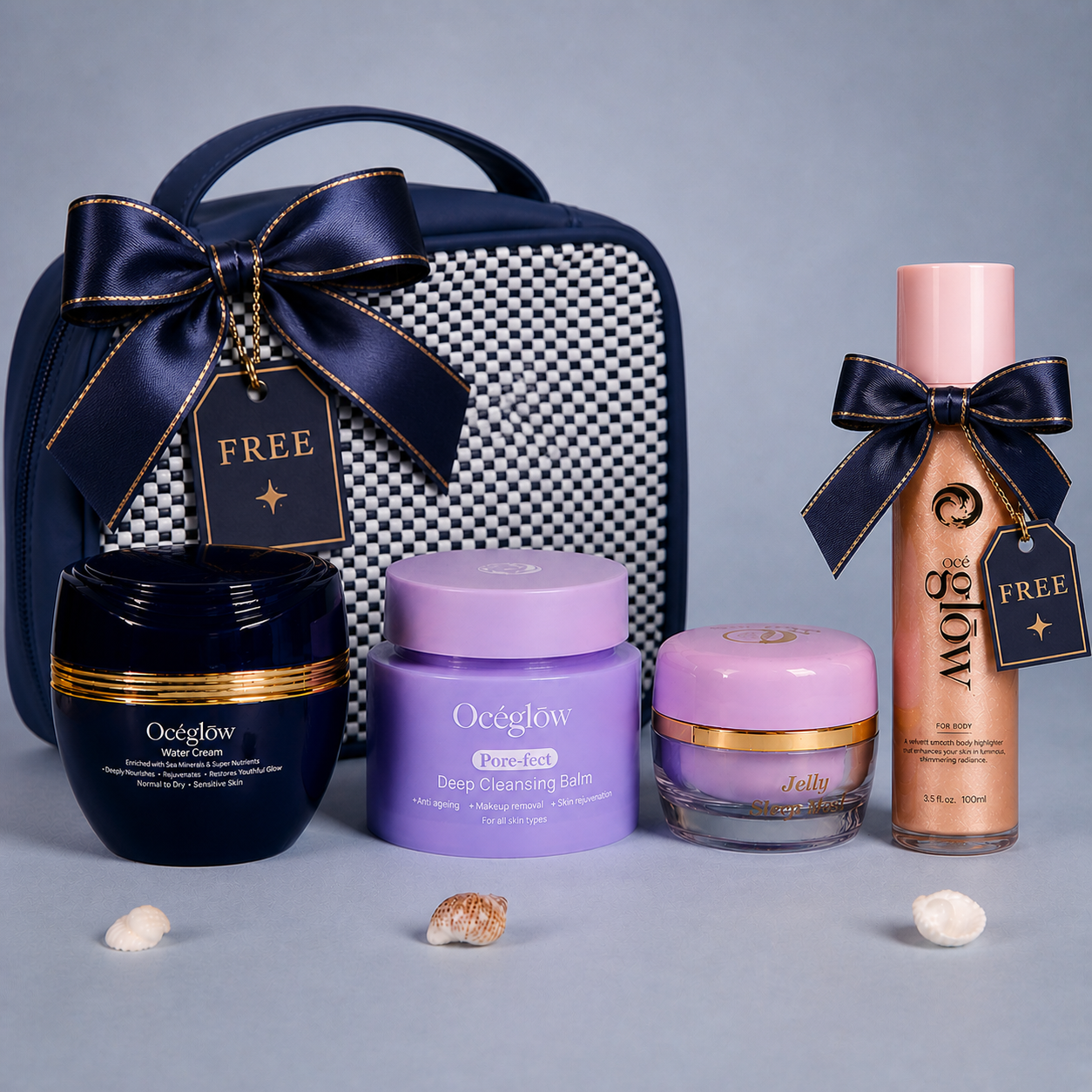 Océglow Forever Bride Glow(Cleansing Balm + Water Cream + Jelly Mask) (Free Body Highlighter + Free Bag)